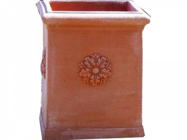 Pilone Festonato – klassischer, quadratischer Terracotta-Blumenkasten aus Impruneta