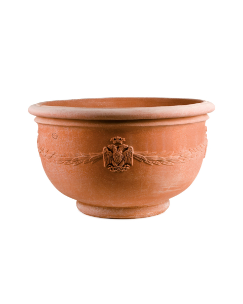 VASO MUGELLO FESTONATO – grosser und runder Terracottatopf aus Impruneta