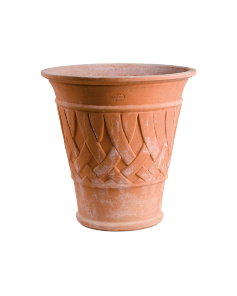 Vaso Palmetto – massiver Terracottatopf mit Palmenmotiv aus Impruneta