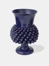 Blaue Blumenvase mit Pinienzapfen-Struktur – handgefertigte sizilianische Keramik