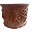 Terracotta Blumentopf mit Engeln - Cilindro Con Putti