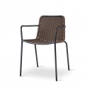 Moderner Outdoor-Stuhl mit Armlehnen – Rope Design aus Stahl und Textilgemisch